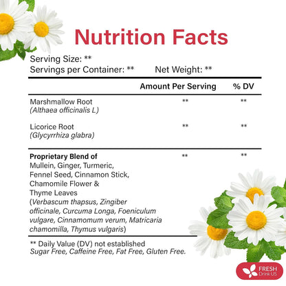 Premium Happy Throat Herbal Tea – 75 Bags Of Supper Tea Blend: Marshmallow Root, Slippery Elm & Ginger – Dry & Sore Throat Relief – Caffeine-Free, No Honey, No Citrus – No Sugar