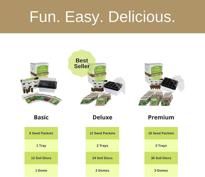 Culinary Indoor Herb Garden Starter Kit | Basic Herb Seeds | 6 Non-GMO Varieties | Grow Cooking Herbs & Spices | Seeds: Basil, Dill, Parsley, Chives, Mustard, Oregano