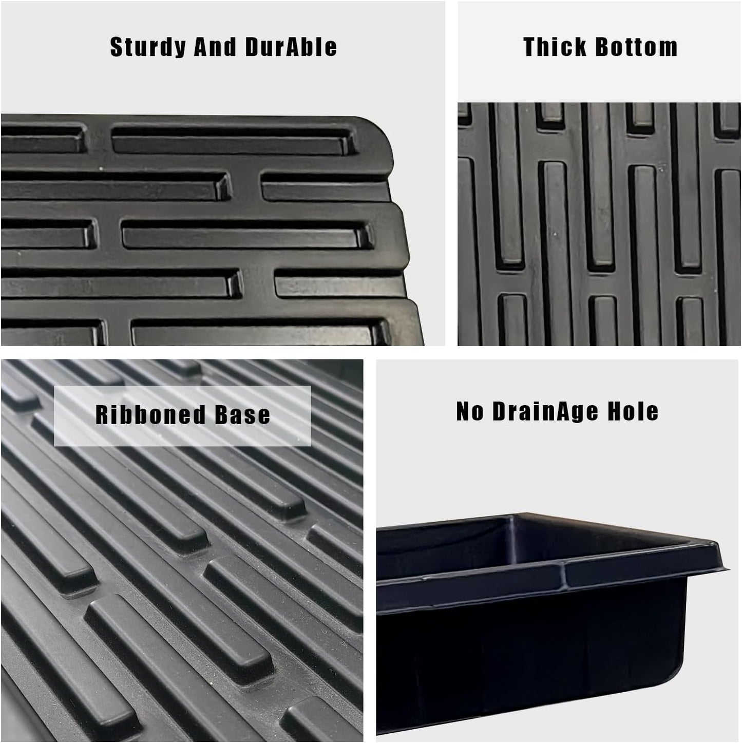 10 Pack 1020 Trays, Extra Thick Heavy Duty Seed Starting Trays - No Holes, No Leak, Reusable Propagation Flats for Microgreens, Seedlings, Plant Germination, Fodder and Transplant