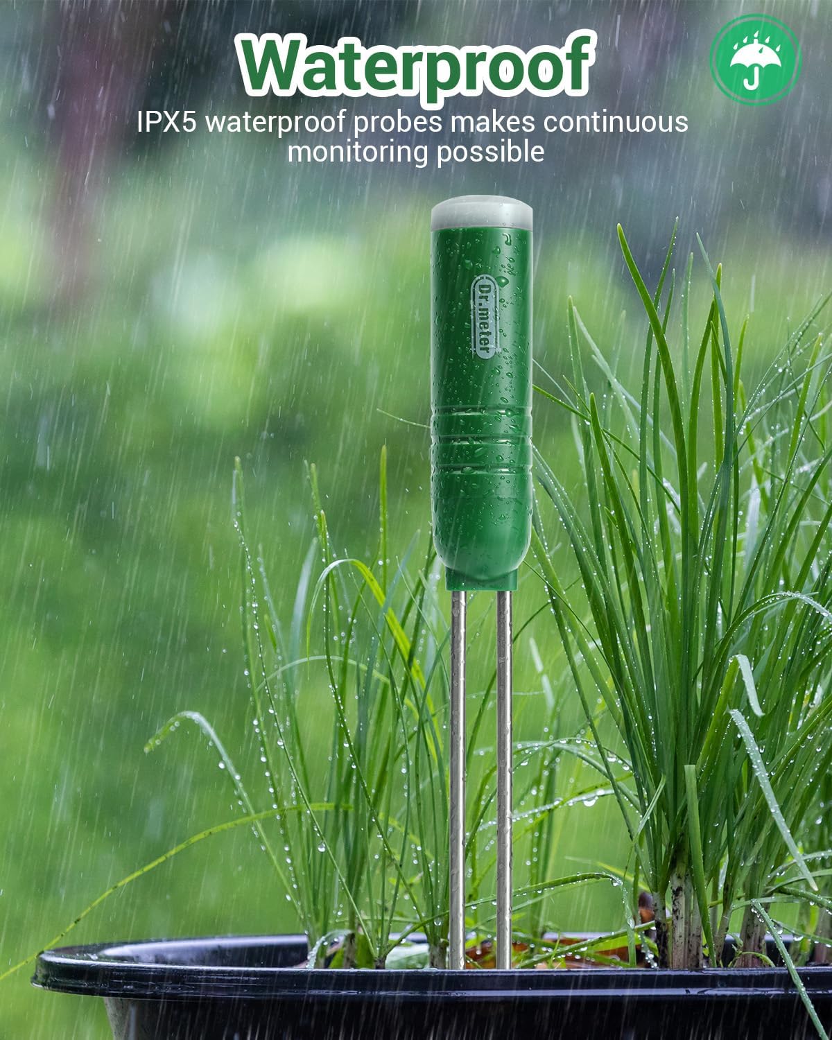 Dr.meter 3 Pack Soil Humidity Sensor Probe, Plants Soil Moisture Meter, Accessory Only, Cannot Be Used Alone