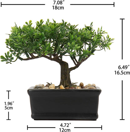 Artificial Bonsai Tree Juniper Faux Plants Indoor Small Fake Plants Decor with Ceramic Pots for Home Table Office Desk Bathroom Shelf Bedroom Living Room Farmhouse Decorations