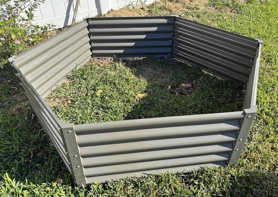 A ANLEOLIFE 8-Pack 70x60x18 in & 74x74x18 in Deep Root Galvanized Raised Garden Beds Outdoor for Planting Vegetables Flowers Herb, Quartz Grey