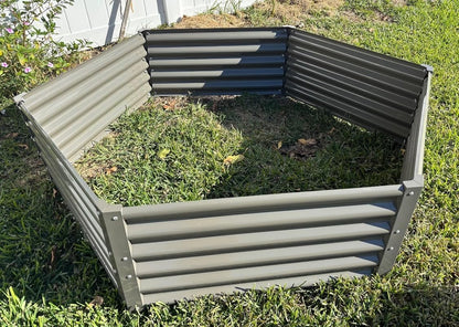 A ANLEOLIFE 8-Pack 70x60x18 in & 74x74x18 in Deep Root Galvanized Raised Garden Beds Outdoor for Planting Vegetables Flowers Herb, Quartz Grey