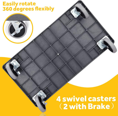 ELAFROS 2024 Model Heavy Duty Utility Cart 34x17 Inch, 2 Tier Rolling Service Cart with Deep Shelves, 550 lbs Capacity – Random Color Black or Gray, Clearance Work Cart