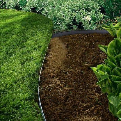 Landscape Edging 20ft Length No Digging Garden Edging Kit Include 18 Spikes, Premium Yard Edging Fence with One Spike per Feet, Black