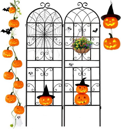 2 Pack 71x20in Garden Trellis, Black Metal Coating Rustproof Perfect for Supporting Climbing Plants Outdoor Roses, Vines, Flowers, and Vegetables