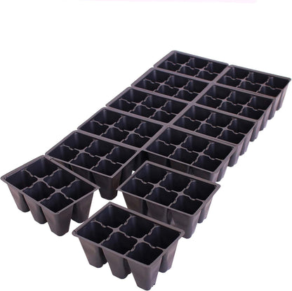 Handy Pantry Black Plastic Garden Tray Inserts – 50 Sheets, 72 Planting Pot Cells Each – 2x3 Nested x12 Configuration – Ideal for Nursery, Greenhouse, Seed Starting, and Vegetable Gardening