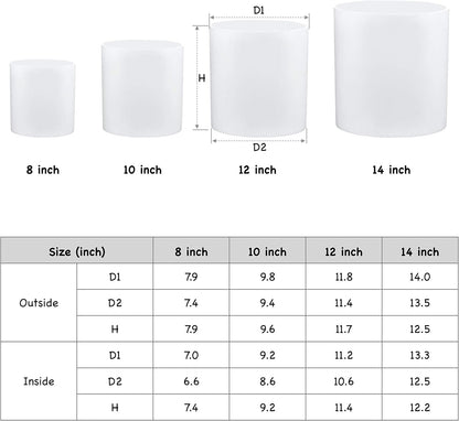 FaithLand Plant Pot 8 inch - Perfectly Fits Mid-Century Modern Plant Stand - Drainage Plug and Drainage Mesh Screen - White Planter Pot.