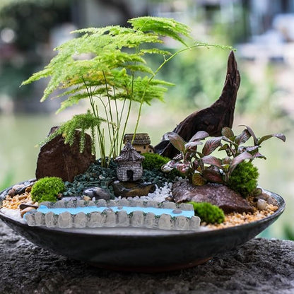 jojofuny 2pcs Miniature River: Diorama Resin Stream for Fairy Garden Accessories - Fairy Garden Pond for Dollhouse Landscape Scenery Layout Home Decoration