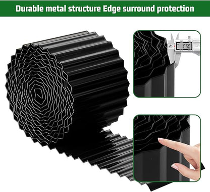 SnugNiture Corrugated Metal Garden Edging,10" x 20' Sturdy Lawn Edging Border,Landscape Edging Border for Lawn, Flower Bed,Garden and Yard