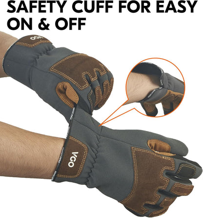 Vgo... 1-Pair Gardening Gloves Men, Safety Work Gloves, Puncture-proof, Thornproof, Touchscreen (SL7475)