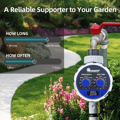 Water Timer Electronic Hose Sprinkler Garden Irrigation Controller Two Dial,No Water Pressure Required