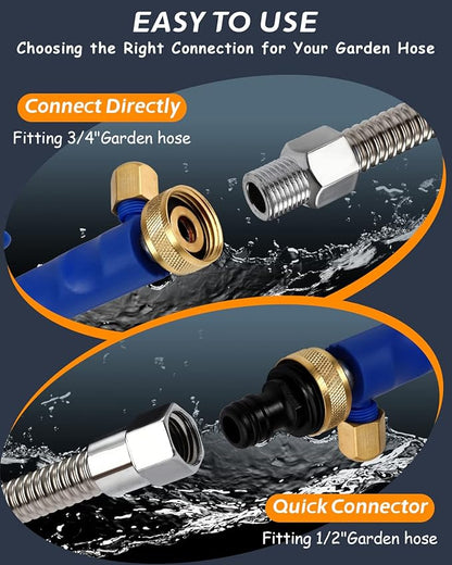 Upgraded Jet Nozzle for Garden Hose Power Washer Wand Hydro Jet High Pressure Washer Tools with 2 Different Nozzles and Hose Quick Connectors
