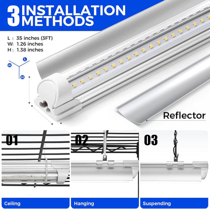 Barrina CX5 Plant Stand with Grow Lights for Indoor Plants, 4-Tier Plant Shelf with T8 3FT 30W(Per Light) Full Spectrum Grow Light for Seed Starting, Succulent, Settable Timer Socket 35.4"x13.8"x59"