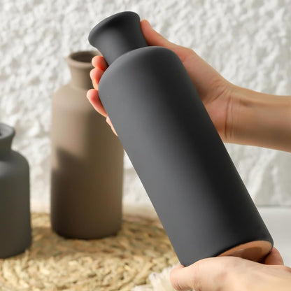 Ceramic Vase Set of 3, Neutral Vases Home Decor Rustic Farmhouse Decor Vase Terra Cotta Pottery Vases for Bouquet Pampas Grass Dried Fresh Flowers Living Room Kitchen Bedroom Bathroom - Multicolor