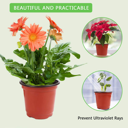 Augshy 220 Pcs 4 Inch Plastic Plant Nursery Pots Seed Starting Pots Containers with 300 Labels for Succulent Seedling Cutting Transplanting