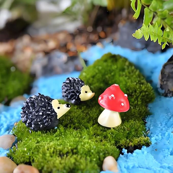 Fairy Garden Accessories, 28Pcs, Miniature Forest Kit, Tiny Resin Animal, Miniature Garden Figurines with Moss for DIY Craft, Desktop Decoration