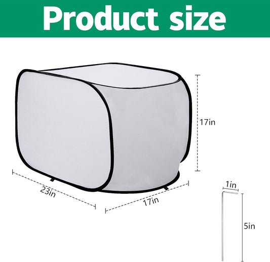 23" x 17" x 17" Pop up Rectangular Frost Protection Plant Cover, Winter Garden Plants Freeze Protection Tent, Warm Garden Bed Plant Protector Enclosure for Snow Frost Protection Indoor & Outdoor