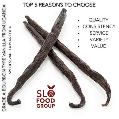 Slofoodgroup Gourmet Vanilla Beans, 4 Ounces Grade A Ugandan Vanilla Pods, Vanilla Beans For Cooking, Baking and Homemade Vanilla Extract