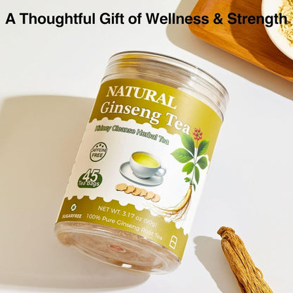 Ginseng Tea Bags – 45 Count | Natural Kidney Cleanse Detox & Repair Tea for Men & Women | Herbal Ginseng Root Tea for Kidney Health Support | Caffeine-Free