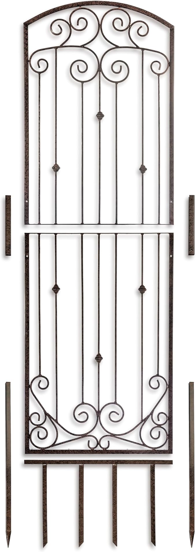 H Potter Premium 8-Foot Iron Garden Trellis - Heavy Duty Plant Support for Climbing Vines & Privacy Screen