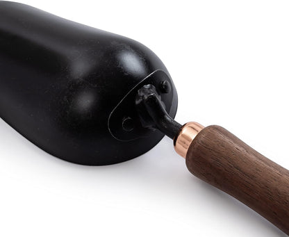 Barebones Garden Scoop - Garden Spoon - Stainless Steel Small Hand Shovel for Transplanting, Digging, and Planting - Great Home Gardening Hand Tools (Walnut/Black)