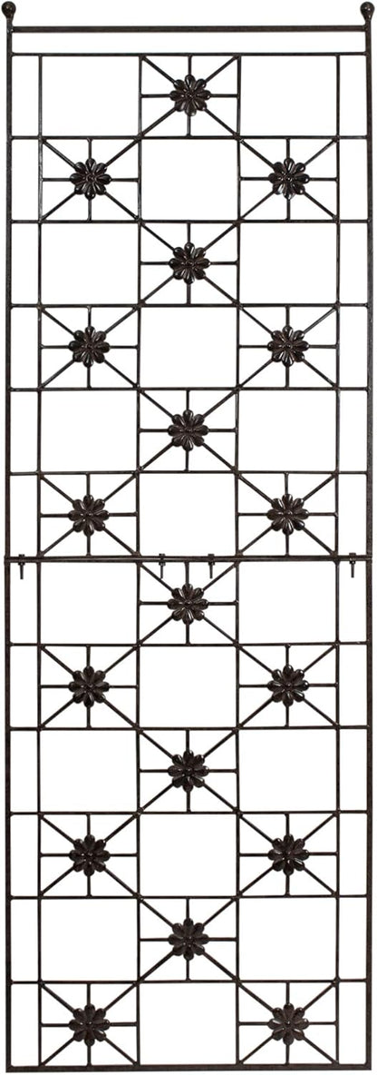 H Potter 5.5 Foot Tall Garden Flower Trellis Wrought Iron Heavy Scroll Metal Decoration Lawn Patio and Wall Decor Screen for Rose Clematis Ivy Patio Deck Wall Art
