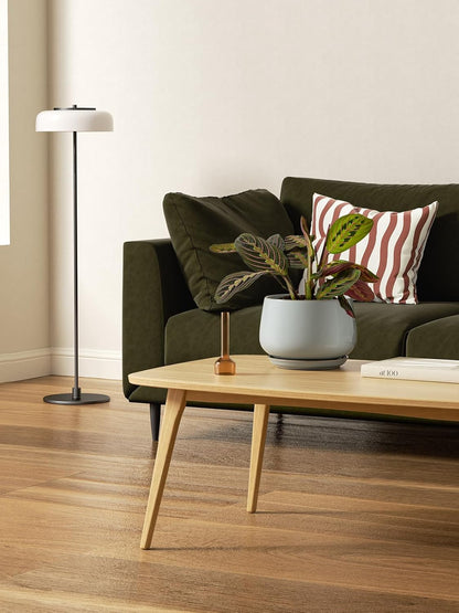 LE TAUCI Plant Pots for Indoor Plants, 4.1+5.1+6.5 inch, Set of 3, Ceramic Planters with Drainage Hole and Saucer, Indoor Flower Pot with Hole Mesh Pad, Gifts for Mom, Reactive Glaze Blue Gray