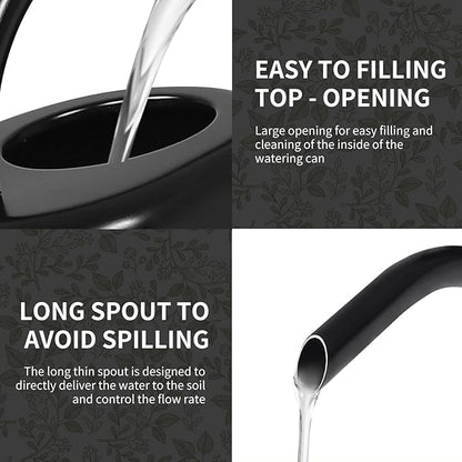 Watering Can, Stainless Steel Watering Can for Indoor & Outdoor Plants, 1L/35oz Long Spout Water Can with Handle, Rust-Proof Plant Watering Pot for House Plants, Garden Flowers