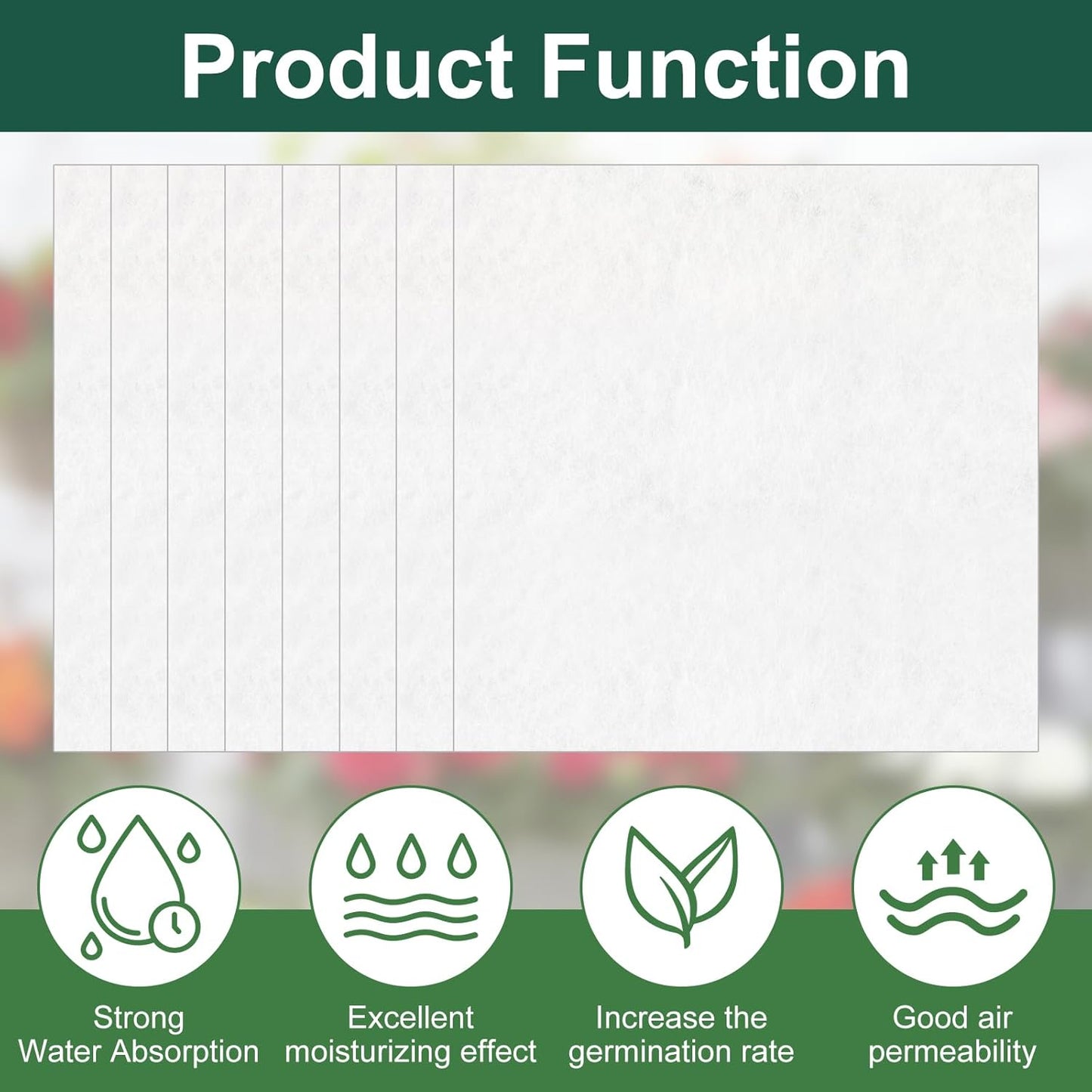 10PCS 7.87x7.87 inch Watering Hanging Basket Liners, White Self Watering Planter Insert Linering Mat, Hanging Basket Self Watering Liner/Watering Liners Absorbing Mat for Hanging Baskets, Planters
