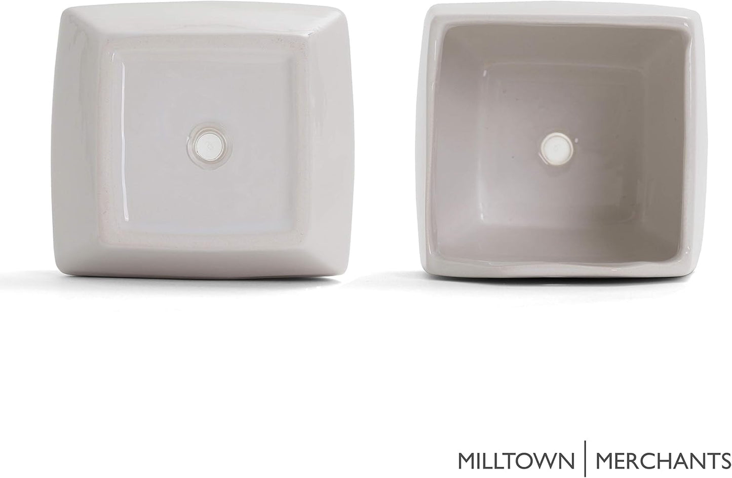 Milltown Merchants Succulent Wall Planters - Wall Vases - White Ceramic Wall Mounted Planters - Succulent Plant Pots - Hanging Vases for Living Wall (1 Pack/Contemporary/White)