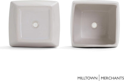 Milltown Merchants Succulent Wall Planters - Wall Vases - White Ceramic Wall Mounted Planters - Succulent Plant Pots - Hanging Vases for Living Wall (1 Pack/Contemporary/White)