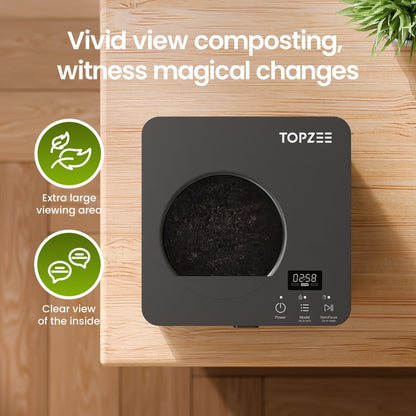 Electric Compost Bin for Kitchen - 3L Countertop Composter with Odorless Auto-Cleaning, Turns Food Waste to Fertilizer in 4 Hours, for Indoor Home Use