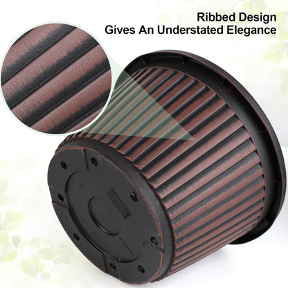 10 Inch Planter-Pots-for-Plants-Indoor-Outdoor, 4 Pack Plastic Flower Pots with Saucer & Drainage Holes, Modern Decorative Resin Garden Pots