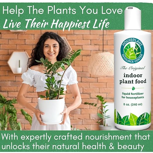 Indoor Plant Food by Houseplant Resource Center - Organic Liquid Fertilizer for Pothos, Peace Lily, Monstera, Cactus and More - 8 oz