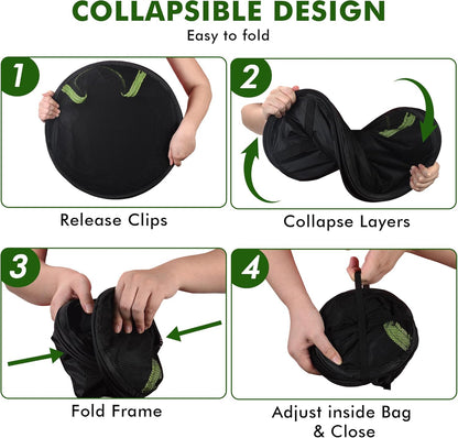 Herb Drying Rack Hanging Mesh 8 Layer 24" with Zipper, Garden Pruning Shear, Hook & Carabiner Clip for Drying Herbs, Plants, Seeds, Buds | Hydroponics & Grow Tents Herb Dryer Hanging Rack