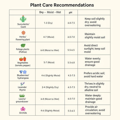 4-in-1 Plant Soil Tester with pH, Moisture, Fertility & Light Meter, Rotatable Dial Soil Test Kit, No Battery Required for Garden, Lawn, Farm, Indoor & Outdoor Plants, White