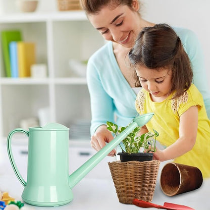 XXXFLOWER 1/2 Gallon Small Indoor Plant Watering Can, 2L Long Spout Removable Nozzle Flower Watering Pot for Office House Indoor Garden（Green, 67 oz）