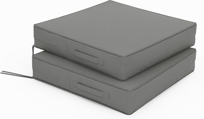 Patio Chair Cushions 22 X 22 X 4 Inch Waterproof Outdoor Seat Cushions for Patio Furniture, Outdoor Sofa Couch Pads with Ties & Handle, Set of 2, Light Grey