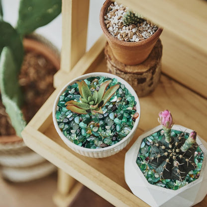 Halatool 6LB Green Pebbles 0.35"- 0.6" Aquarium Gravel for Fish Tank Natural Landscaping Pebbles for Home Decor Decorative Polished Stones for Succulents Potted Plants DIY Handmade & Vase Filler