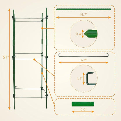 Gardzen Multi-use Tomato Cage Plants Support, Trellis Climbing Cage Stand for Pepper Eggplant Tomato Flowers