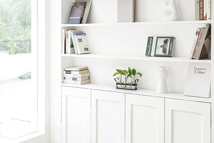 Mkono Propagation Stations with Metal Stand, Desktop Plant Terrarium Glass Planter Vase for Hydroponic Plants Flower Cutting Home Office Garden Decor Plant Lover Gifts, 3 Jars