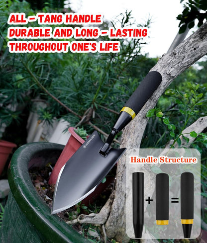 Heavy Duty Gardening Hand Trowel - Carbon Steel Garden Trowel with Rubberized Handle, Ideal for Soil Planting, Digging, Transplanting