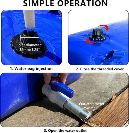 XITAO 87Gal/330L Water Storage Bladder Large Capacity Water Storage Containers Portable Foldable Emergency Water Tank Water Bag for RVs, Drought Resistance, Fire Prevention, Agricultural Irrigation