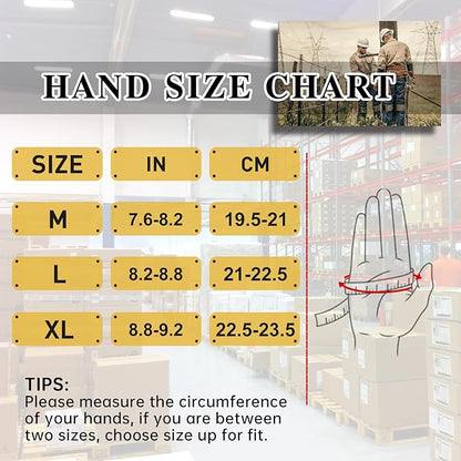 HANDLANDY Work Gloves for Men & Women, Utility Mechanic Working Gloves Touch Screen, Flexible Yard Work Gloves