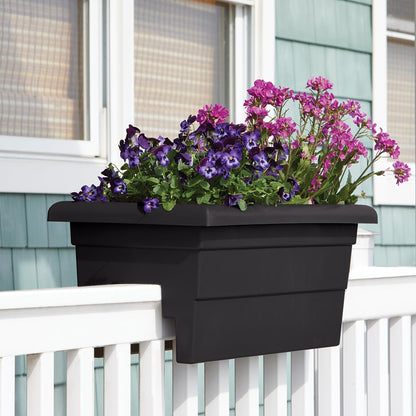 Root & Vessel Countryside Rail Planter, Black, 24"