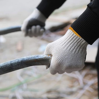 Evridwear Cotton Polyester String Knit Shell Safety Protection Work Gloves for Painter Mechanic Industrial Warehouse Gardening Construction Men & Women 12 Pairs, With One Side Dots, S Size