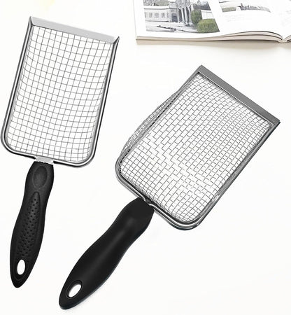 2 PCS 2-in-1 Gardening Soil Sifter Set with 3.8/5mm Mesh, Garden Sieve & Shovel Sifter Screen Potting Scoop for Sand, Dirt, Rock Compost, Stainless Steel & Ergonomic Handle