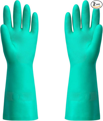 ThxToms Chemical Resistant Nitrile Gloves, Resist Household Acid, Alkali, Solvent and Oil, Latex Rubber Free, 1 Pair Small