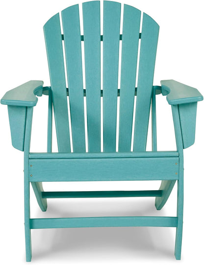 Signature Design by Ashley Sundown Treasure Outdoor Patio HDPE Weather Resistant Adirondack Chair, Blue